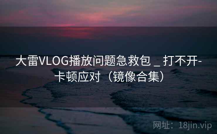 大雷VLOG播放问题急救包 _ 打不开-卡顿应对（镜像合集）